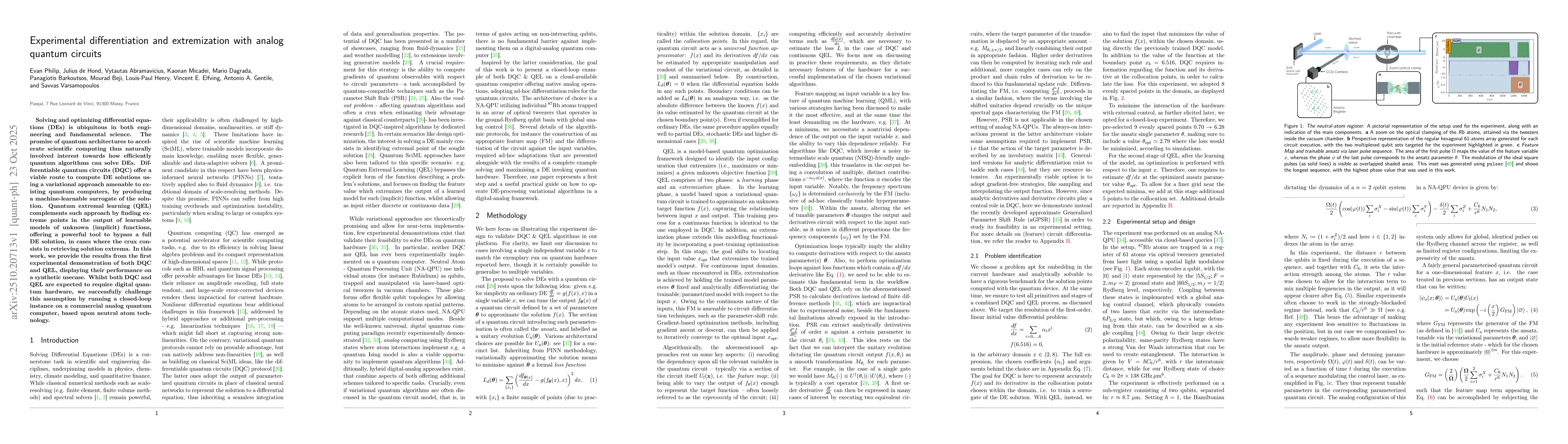 Thumbnail for Experimental differentiation and extremization with analog quantum
  circuits