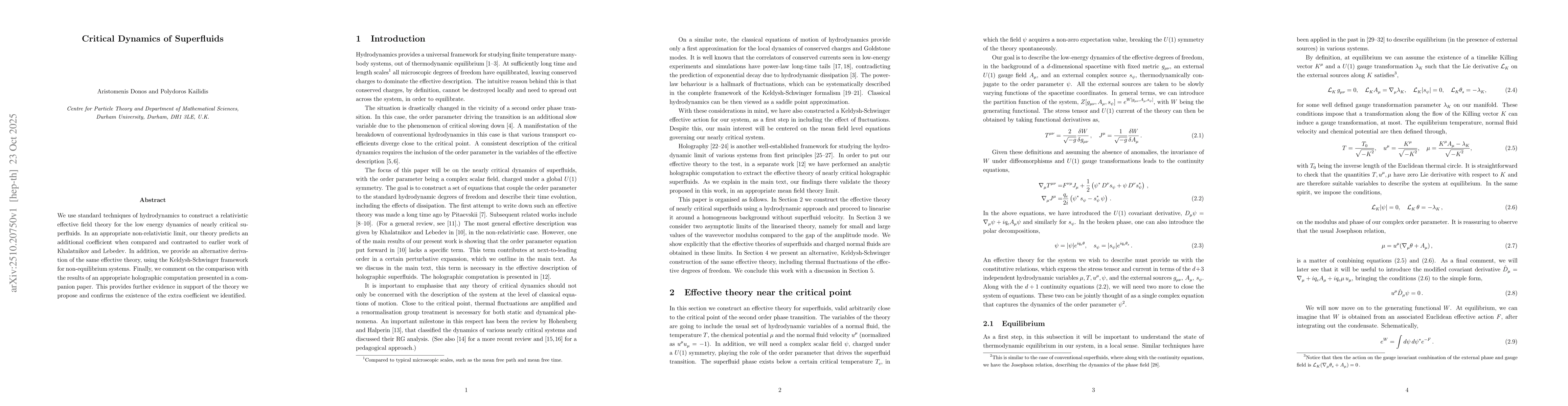 Thumbnail for Critical Dynamics of Superfluids