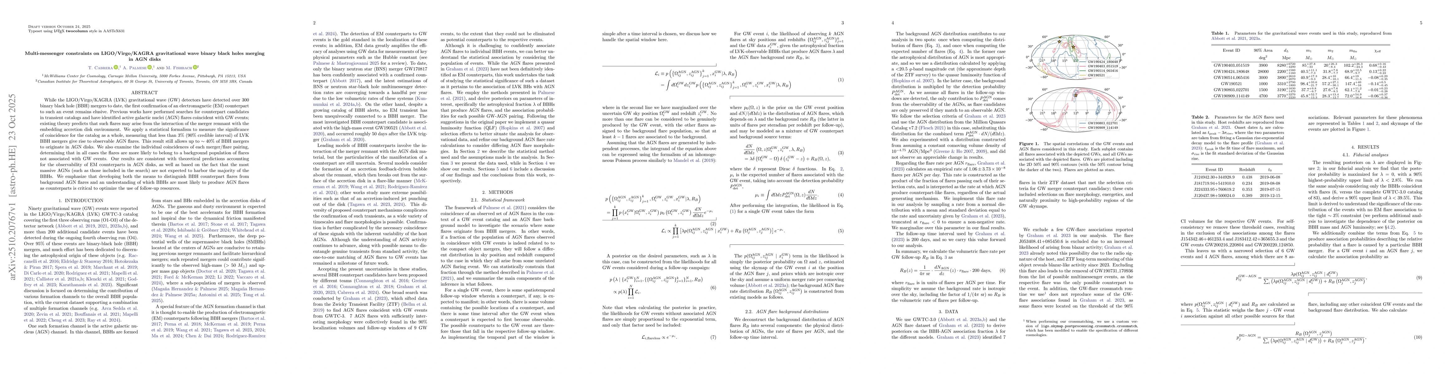 Thumbnail for Multi-messenger constraints on LIGO/Virgo/KAGRA gravitational wave
  binary black holes merging in AGN disks