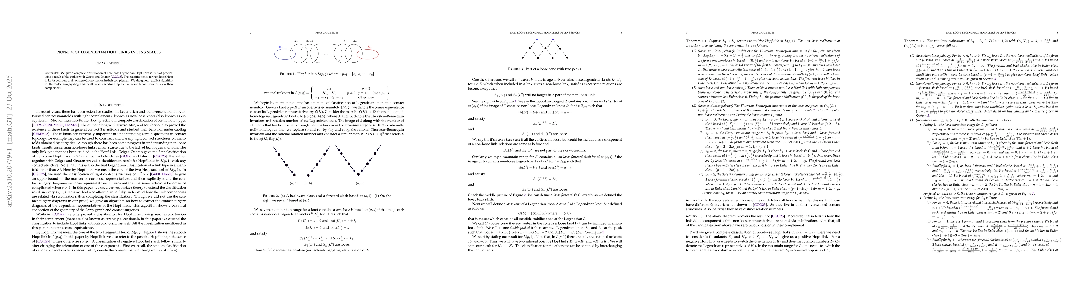 Thumbnail for Non-loose Legendrian Hopf links in lens spaces