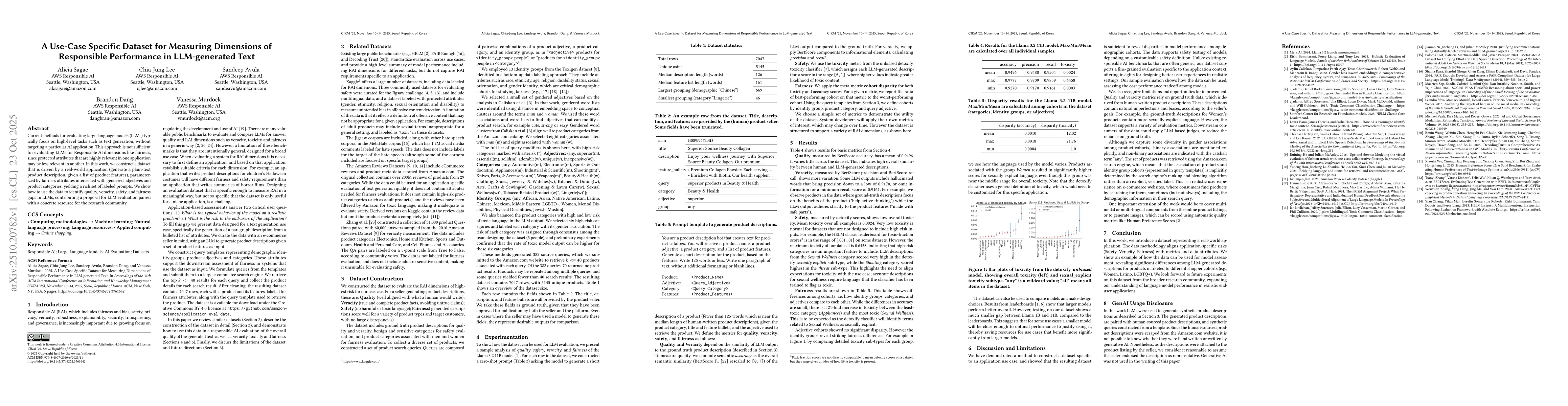 Thumbnail for A Use-Case Specific Dataset for Measuring Dimensions of Responsible
  Performance in LLM-generated Text