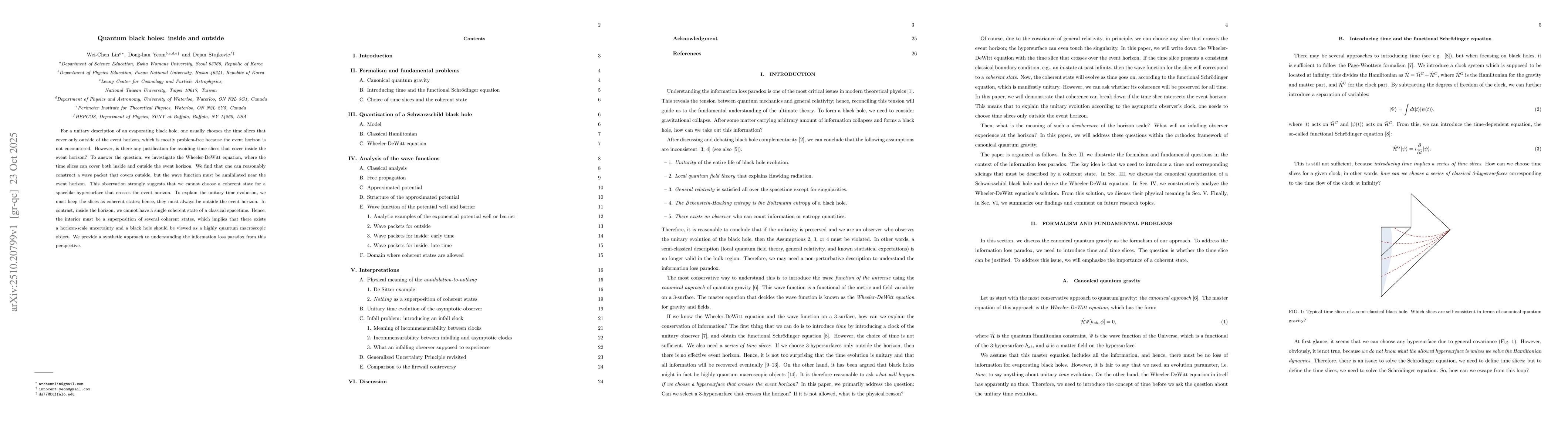 Thumbnail for Quantum black holes: inside and outside