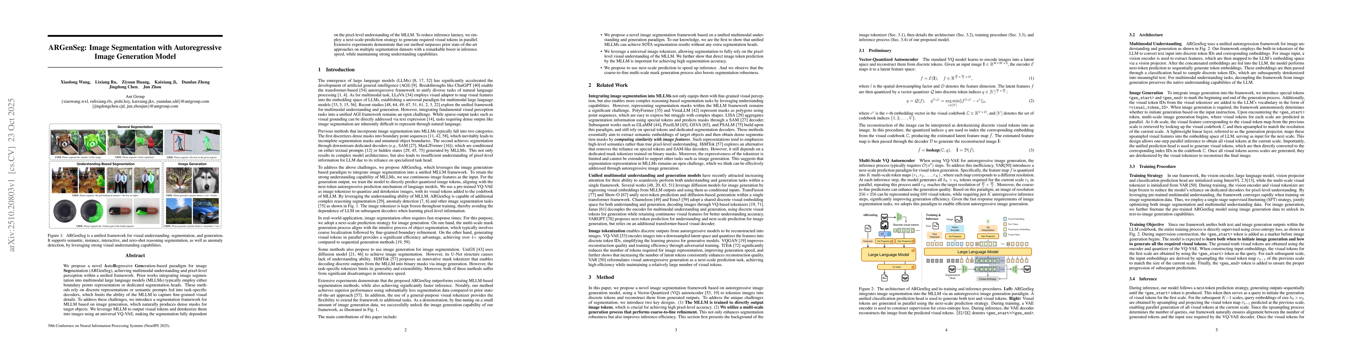 Thumbnail for ARGenSeg: Image Segmentation with Autoregressive Image Generation Model