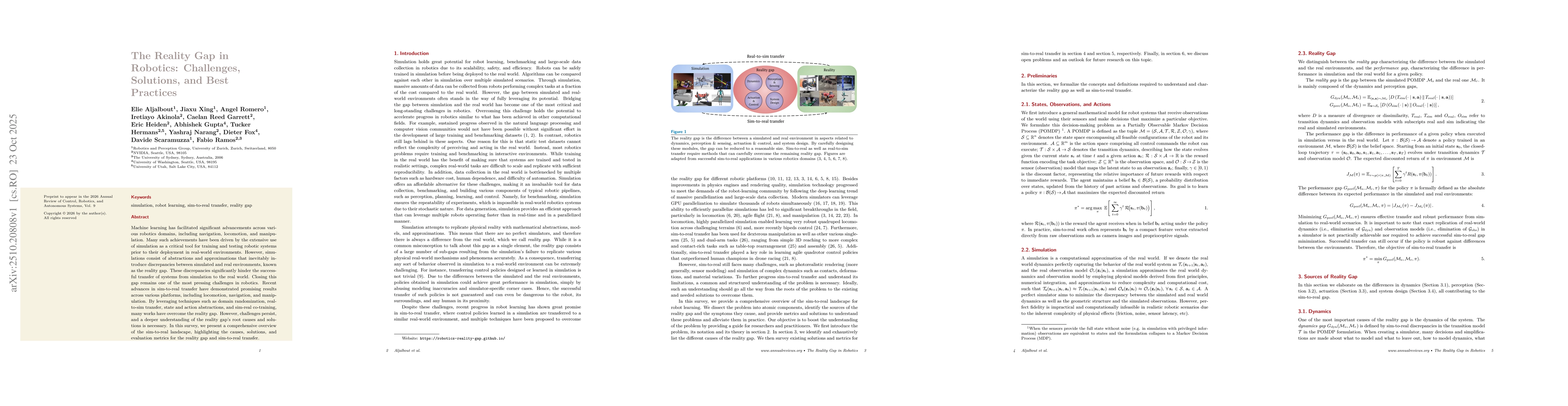 Thumbnail for The Reality Gap in Robotics: Challenges, Solutions, and Best Practices