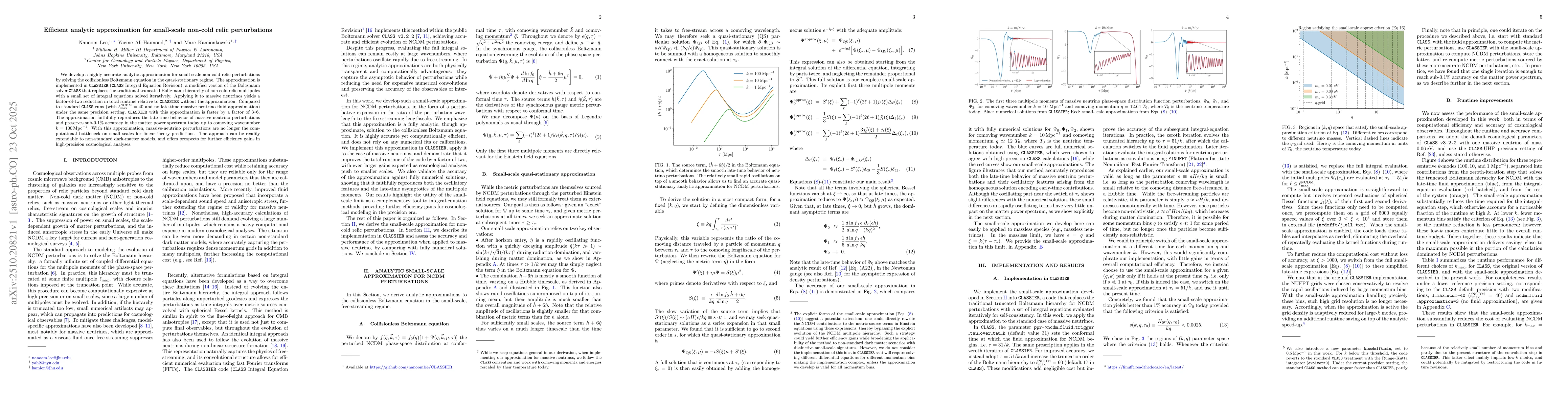 Thumbnail for Efficient analytic approximation for small-scale non-cold relic
  perturbations