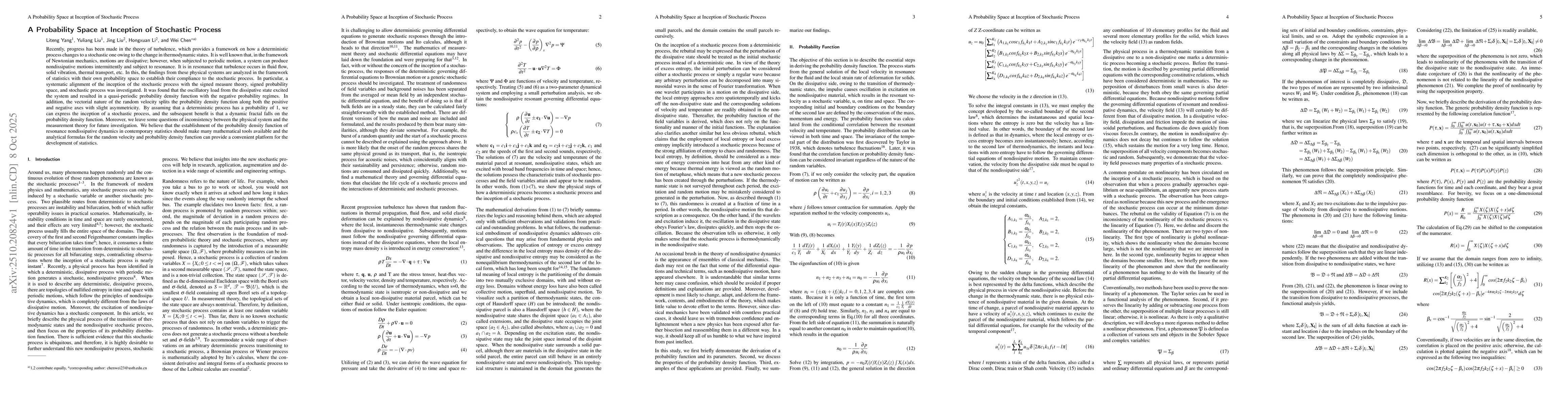 Thumbnail for A Probability Space at Inception of Stochastic Process