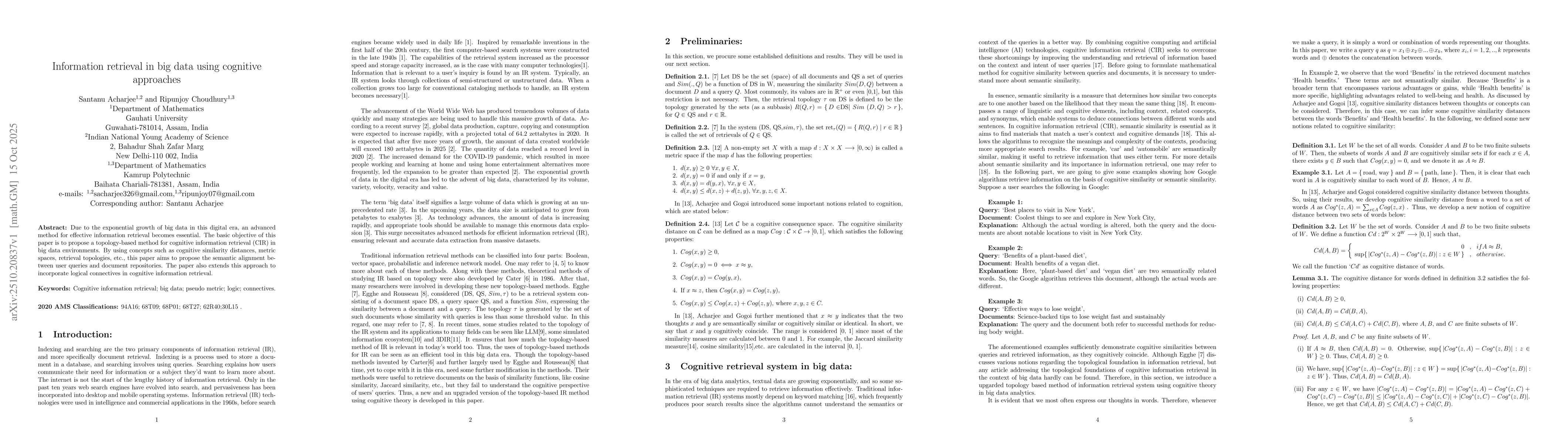 Thumbnail for Information retrieval in big data using cognitive approaches