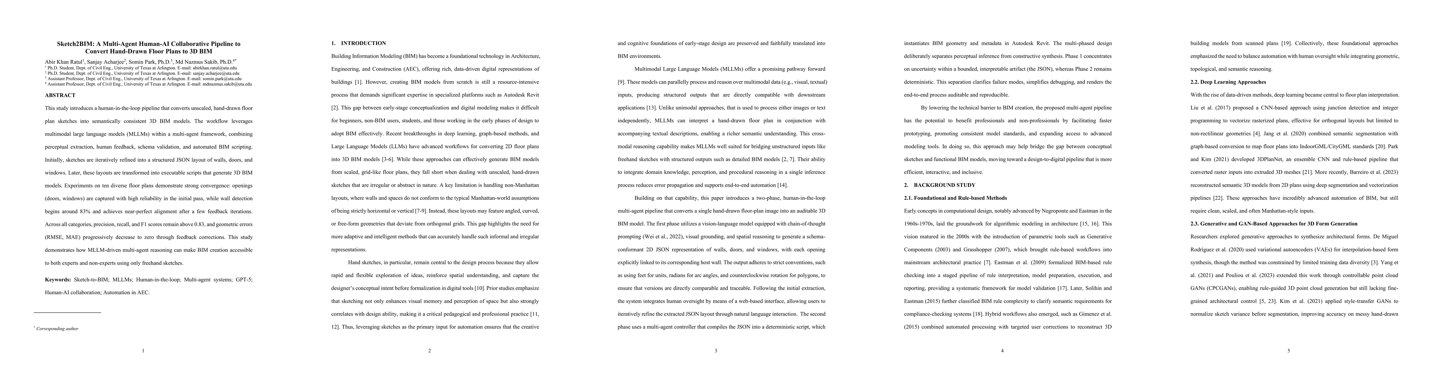 Thumbnail for Sketch2BIM: A Multi-Agent Human-AI Collaborative Pipeline to Convert
  Hand-Drawn Floor Plans to 3D BIM