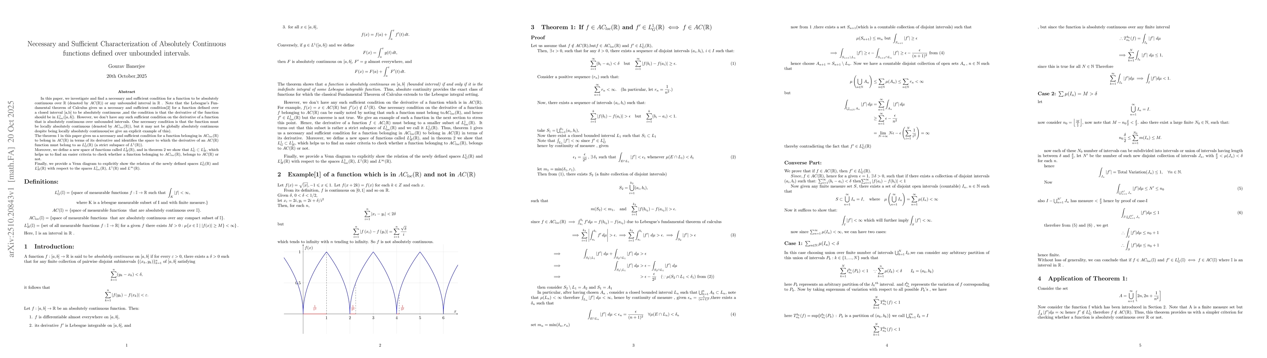 Thumbnail for Necessary and Sufficient Characterization of Absolutely Continuous
  functions defined over unbounded intervals