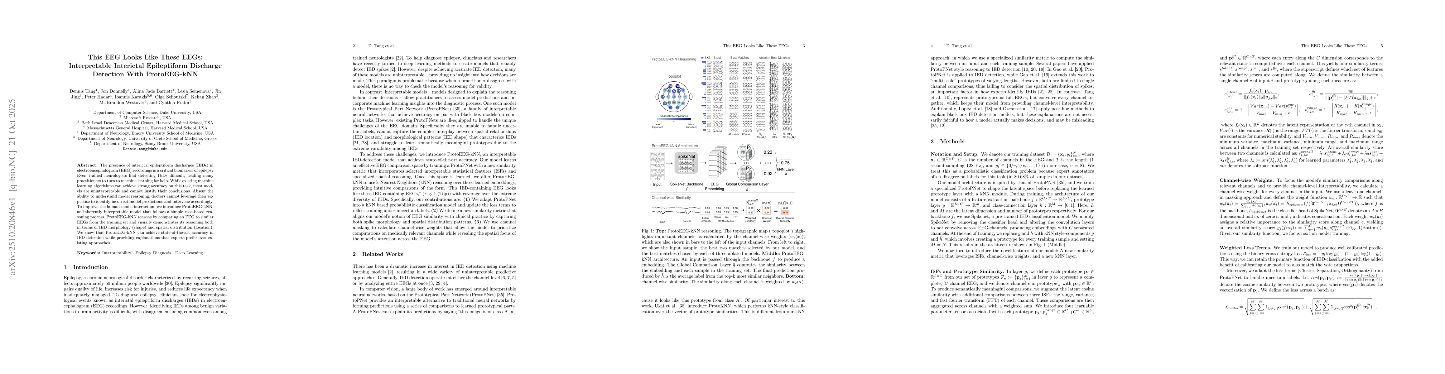 Thumbnail for This EEG Looks Like These EEGs: Interpretable Interictal Epileptiform
  Discharge Detection With ProtoEEG-kNN