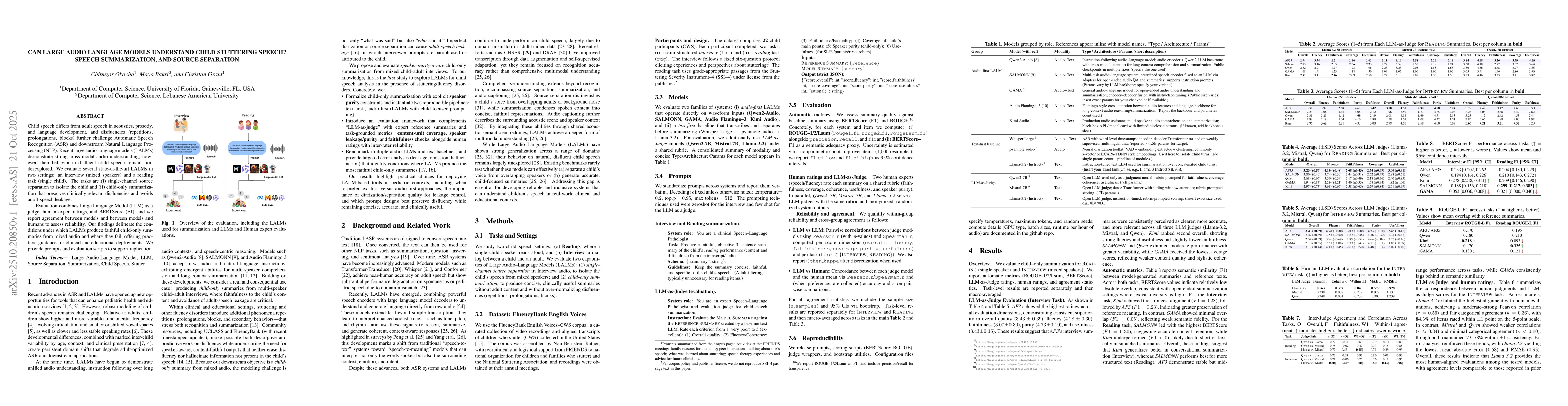 Thumbnail for Can large audio language models understand child stuttering speech?
  speech summarization, and source separation