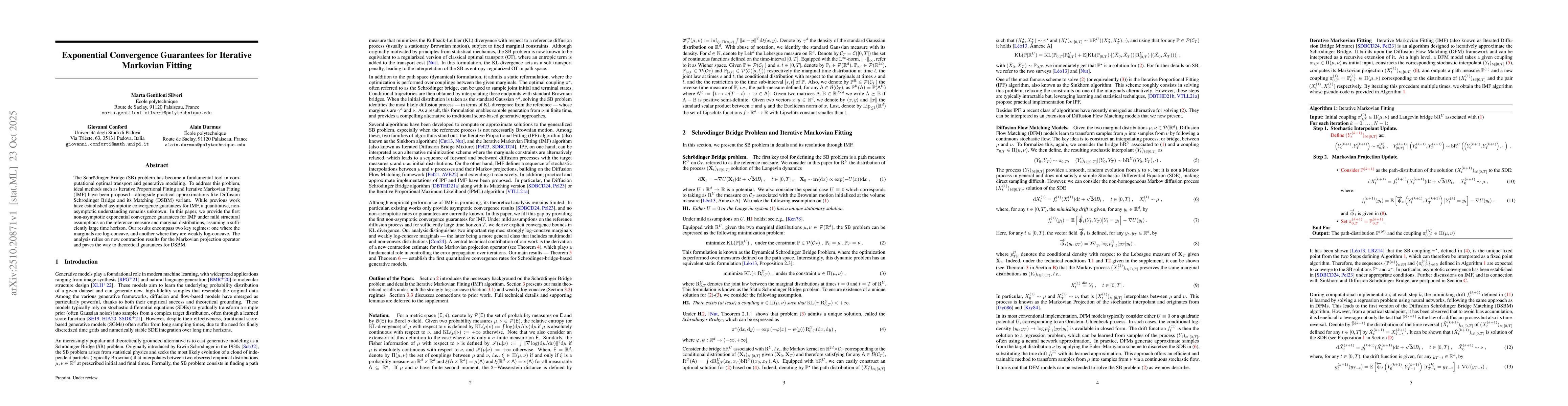 Thumbnail for Exponential Convergence Guarantees for Iterative Markovian Fitting