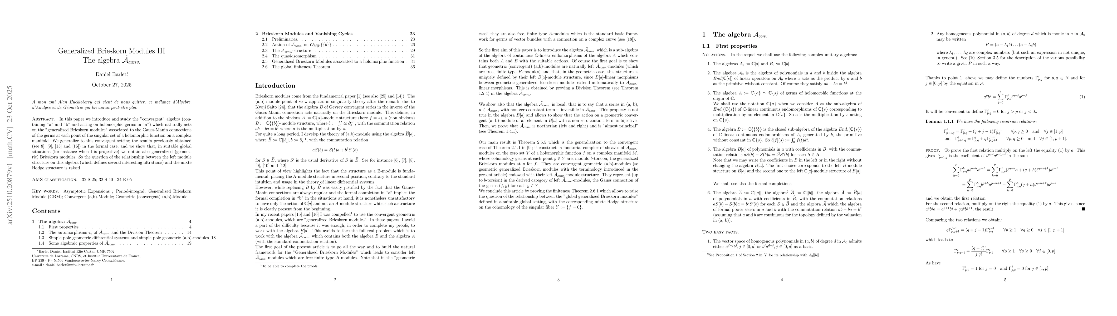 Thumbnail for Generalized Brieskorn Modules III. The algebra
  $\tilde{\mathcal{A}}\_{conv.}$