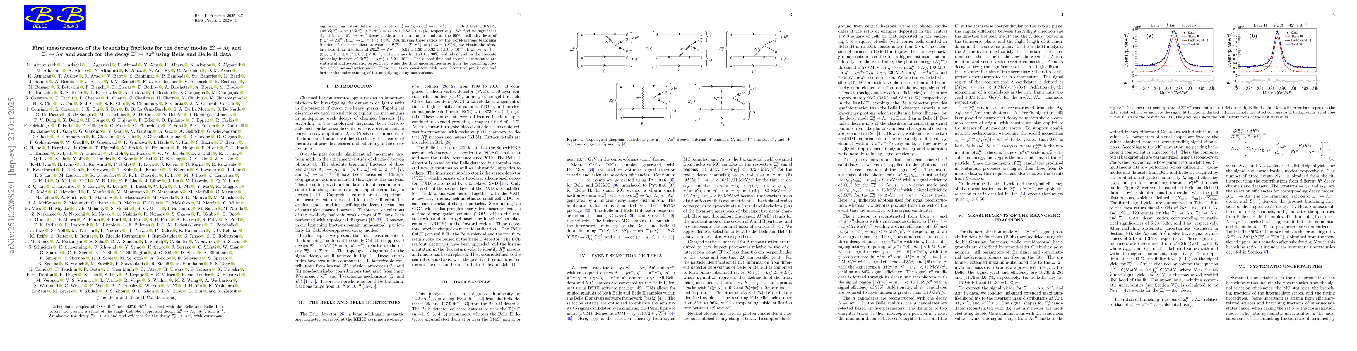 Thumbnail for First measurements of the branching fractions for the decay modes
  $Ξ_c^{0} \to Λη$ and $Ξ_c^0 \to Λη'$ and search for
  the decay $Ξ_c^{0} \to Λπ^0$ using Belle and Belle II data