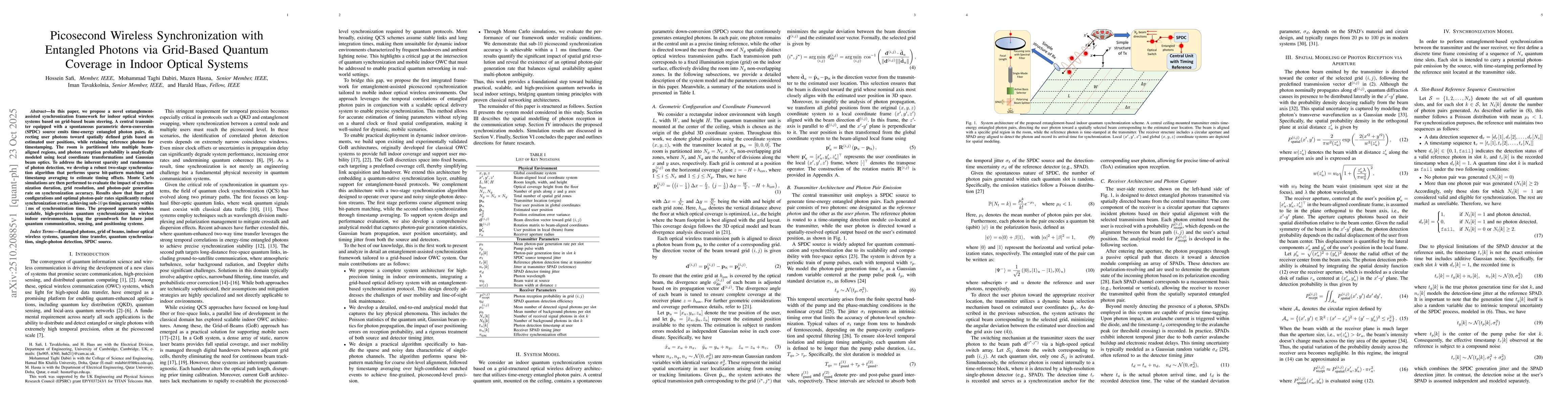 Thumbnail for Picosecond Wireless Synchronization with Entangled Photons via
  Grid-Based Quantum Coverage in Indoor Optical Systems