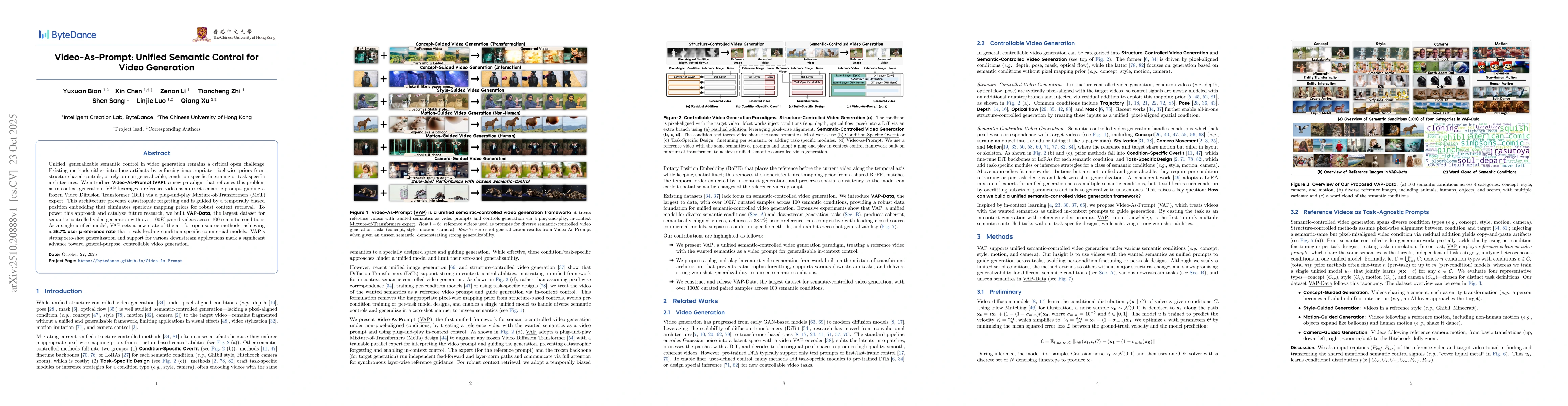 Thumbnail for Video-As-Prompt: Unified Semantic Control for Video Generation