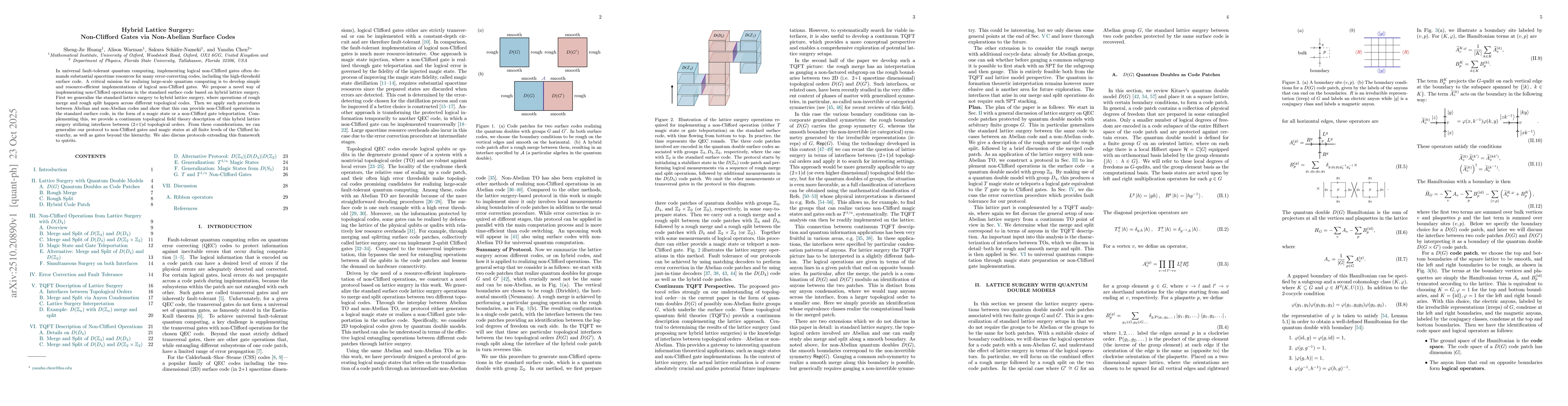 Thumbnail for Hybrid Lattice Surgery: Non-Clifford Gates via Non-Abelian Surface Codes