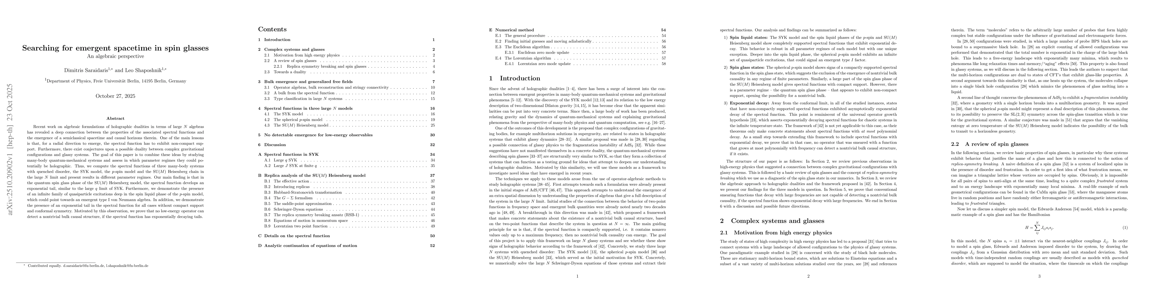 Thumbnail for Searching for emergent spacetime in spin glasses