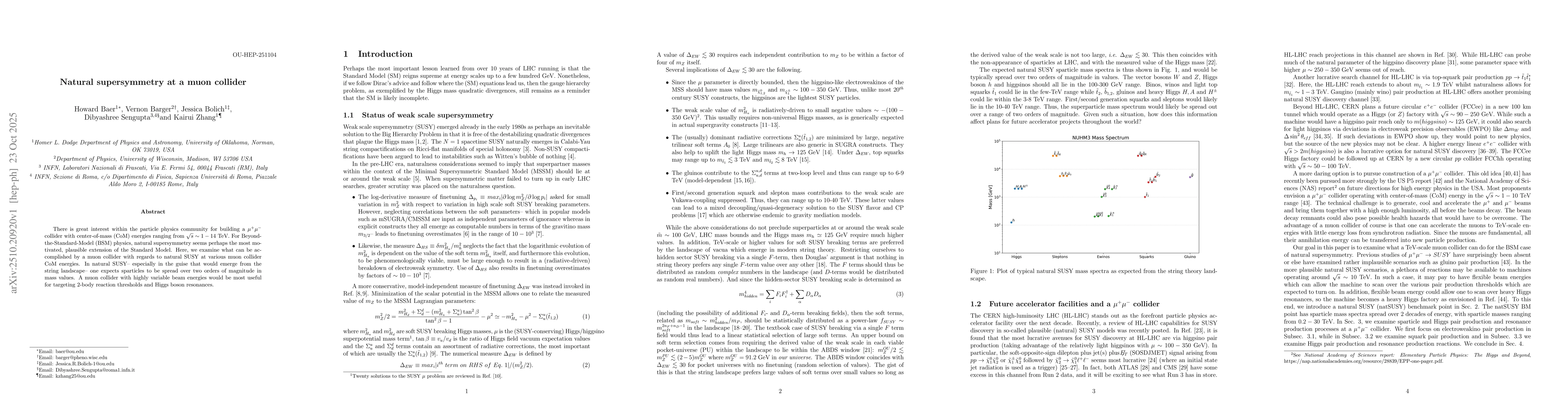 Thumbnail for Natural supersymmetry at a muon collider