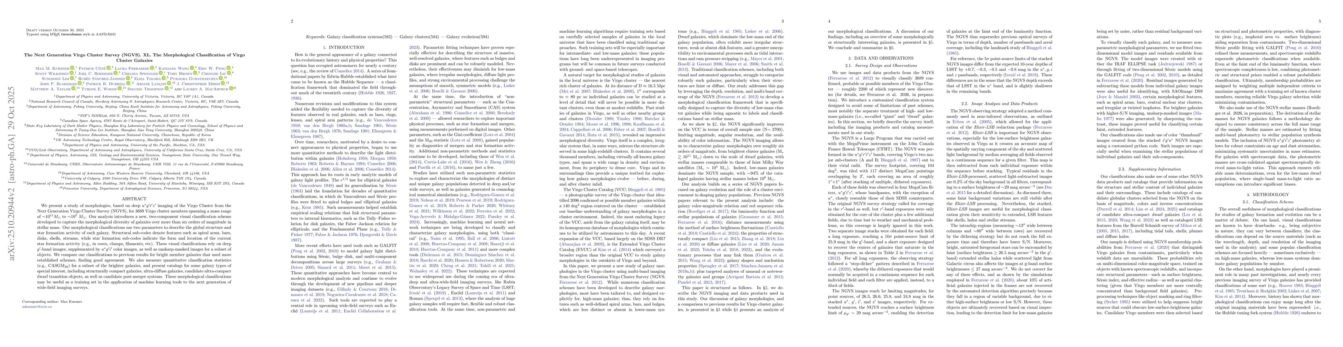Thumbnail for The Next Generation Virgo Cluster Survey (NGVS). XL. The Morphological
  Classification of Virgo Cluster Galaxies