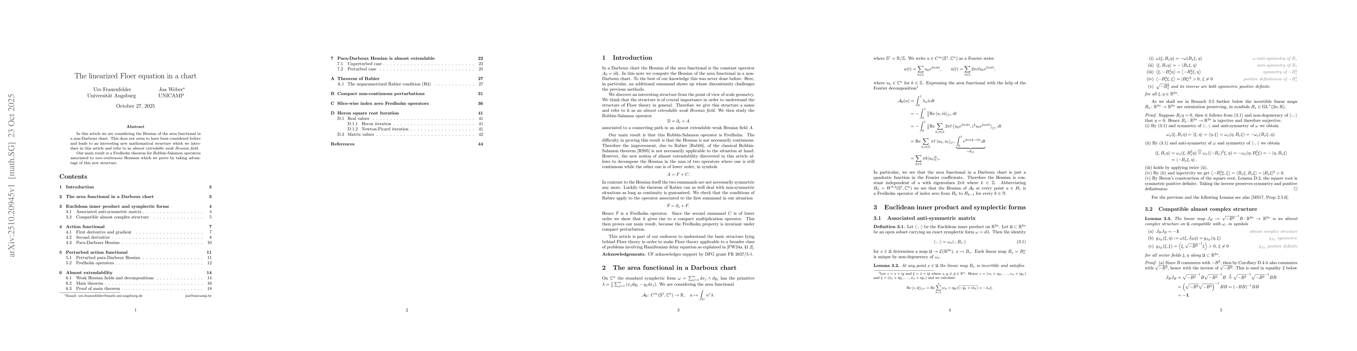 Thumbnail for The linearized Floer equation in a chart