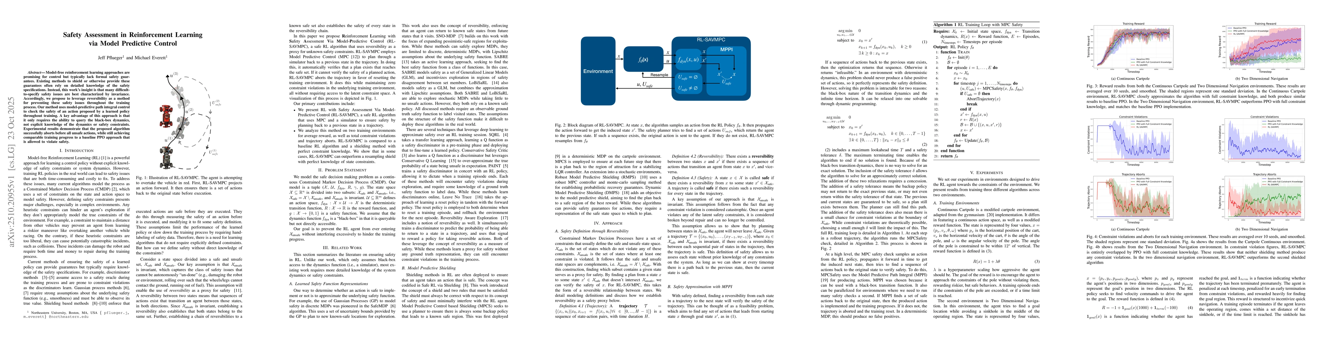 Thumbnail for Safety Assessment in Reinforcement Learning via Model Predictive Control