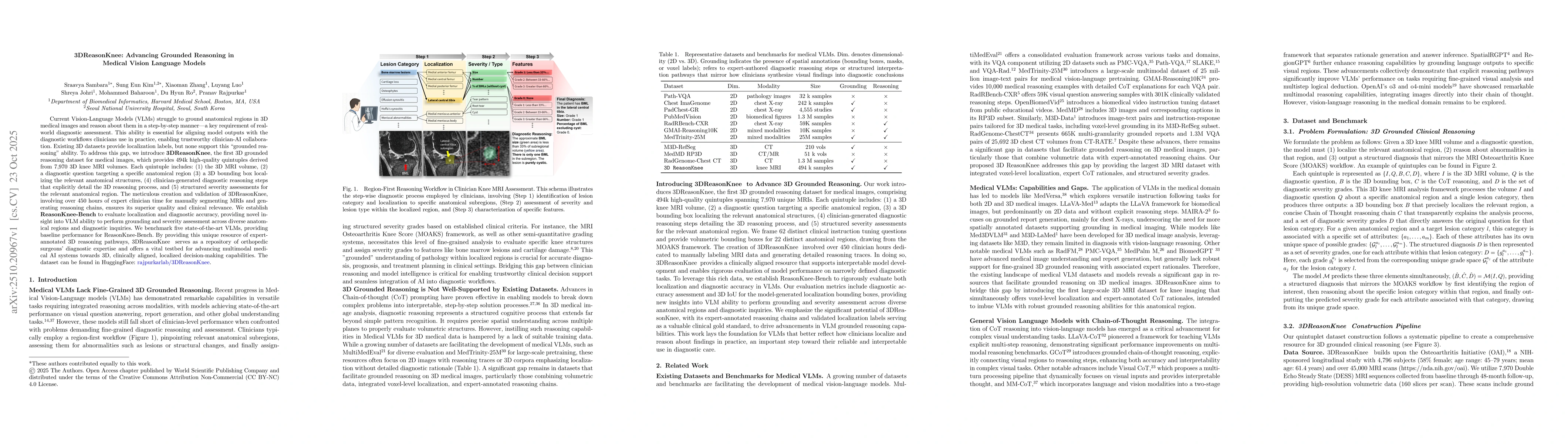 Thumbnail for 3DReasonKnee: Advancing Grounded Reasoning in Medical Vision Language
  Models