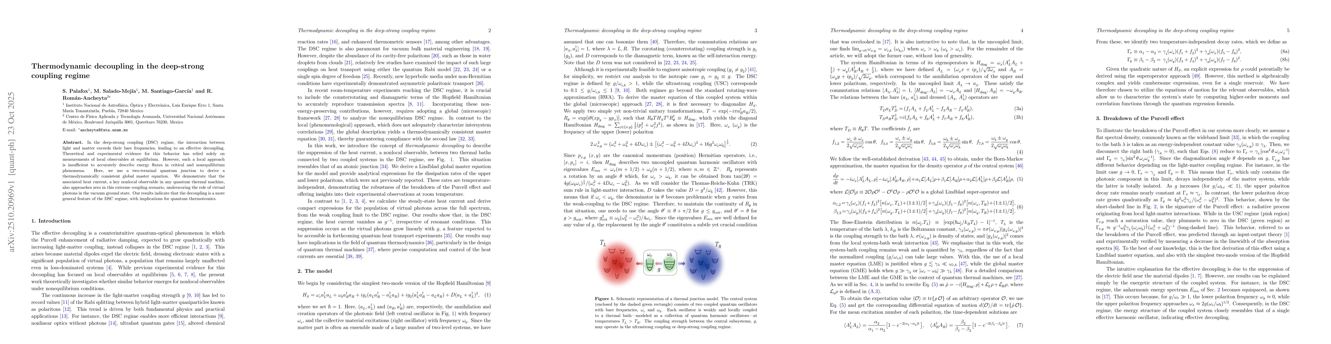 Thumbnail for Thermodynamic decoupling in the deep-strong coupling regime