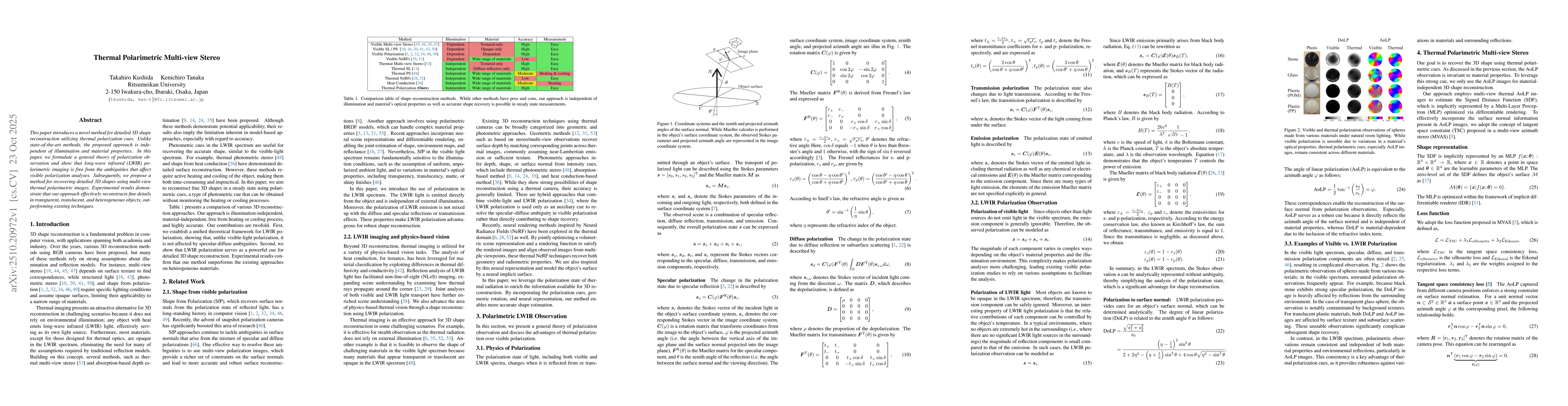Thumbnail for Thermal Polarimetric Multi-view Stereo