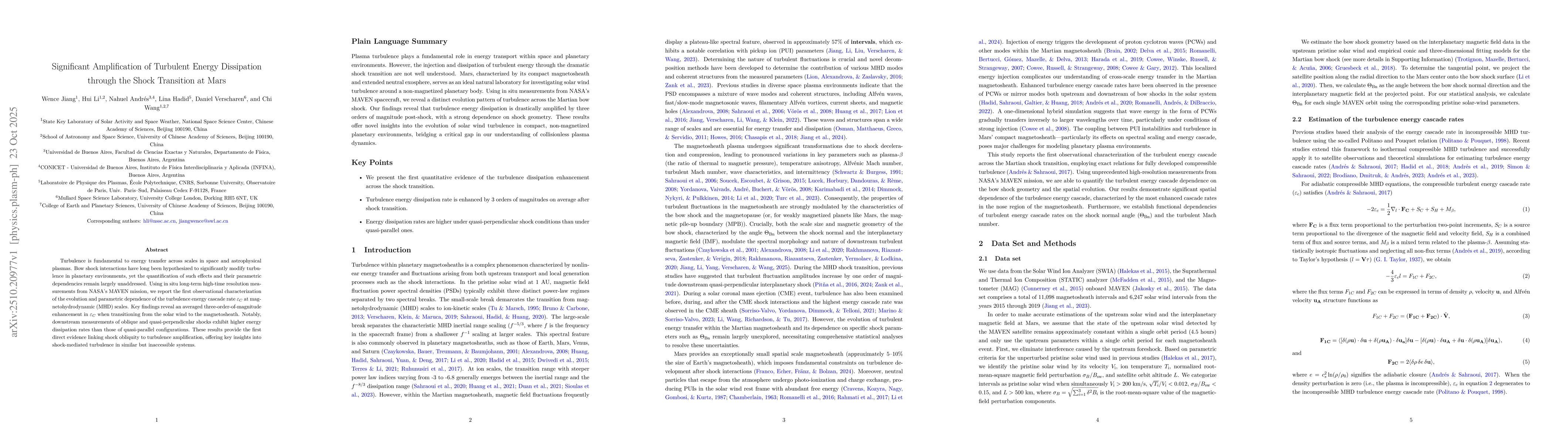 Thumbnail for Significant Amplification of Turbulent Energy Dissipation through the
  Shock Transition at Mars