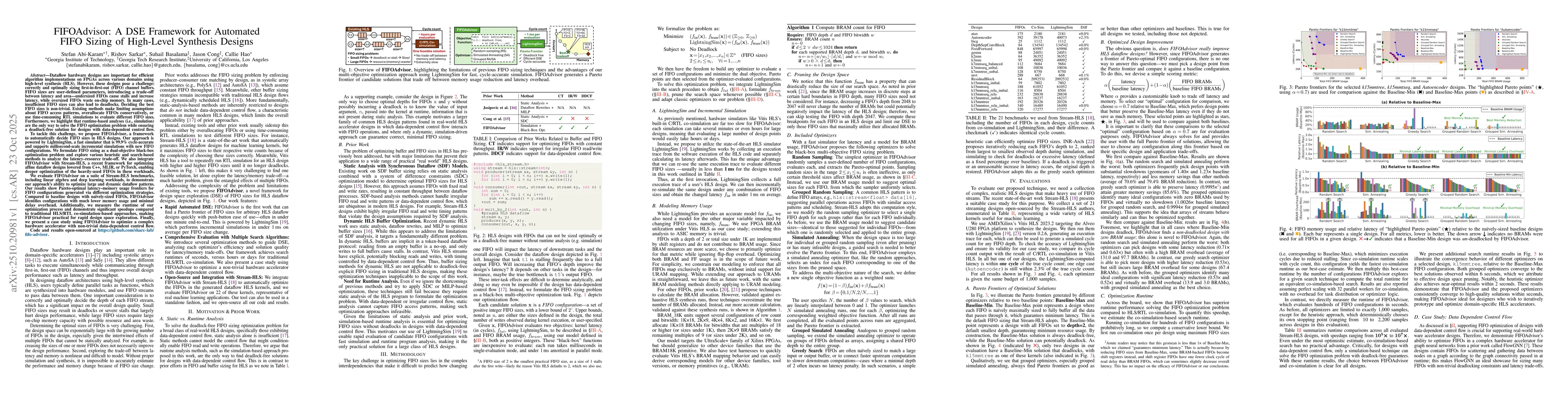 Thumbnail for FIFOAdvisor: A DSE Framework for Automated FIFO Sizing of High-Level
  Synthesis Designs