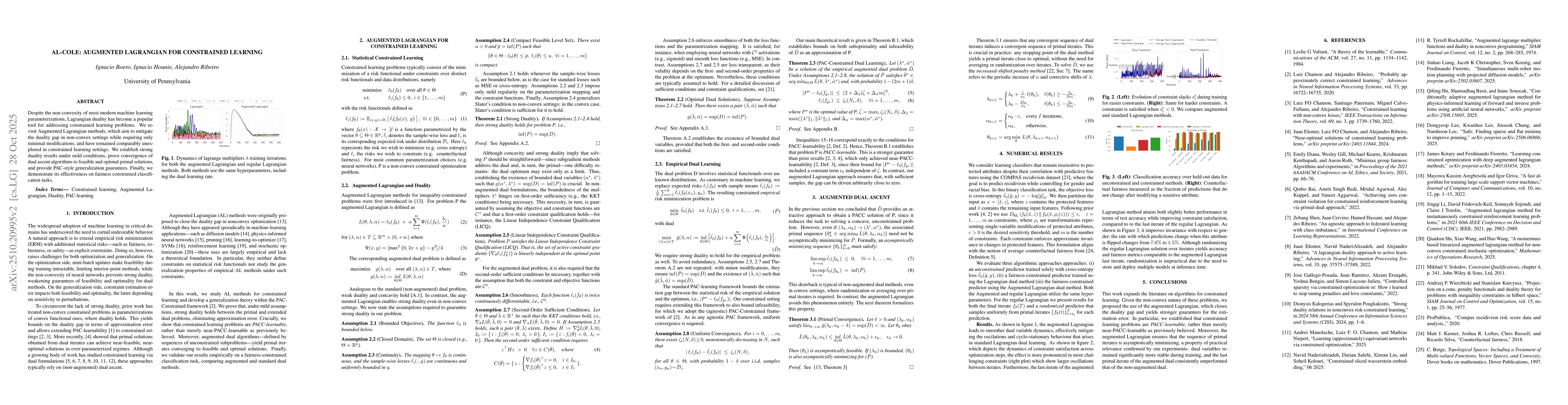 Thumbnail for AL-CoLe: Augmented Lagrangian for Constrained Learning