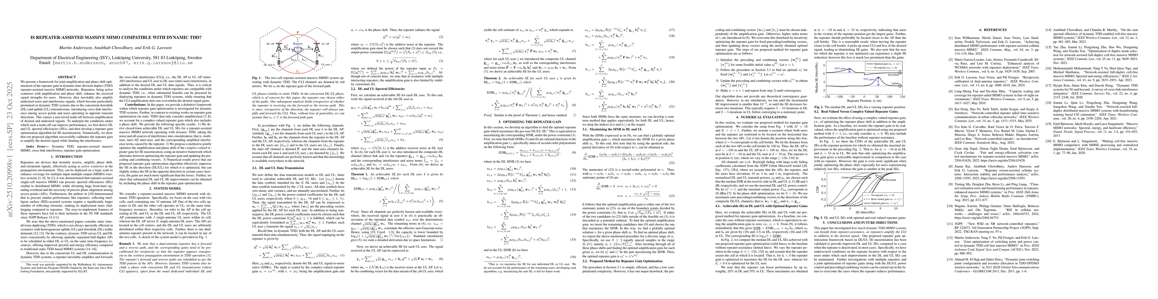 Thumbnail for Is Repeater-Assisted Massive MIMO Compatible with Dynamic TDD?