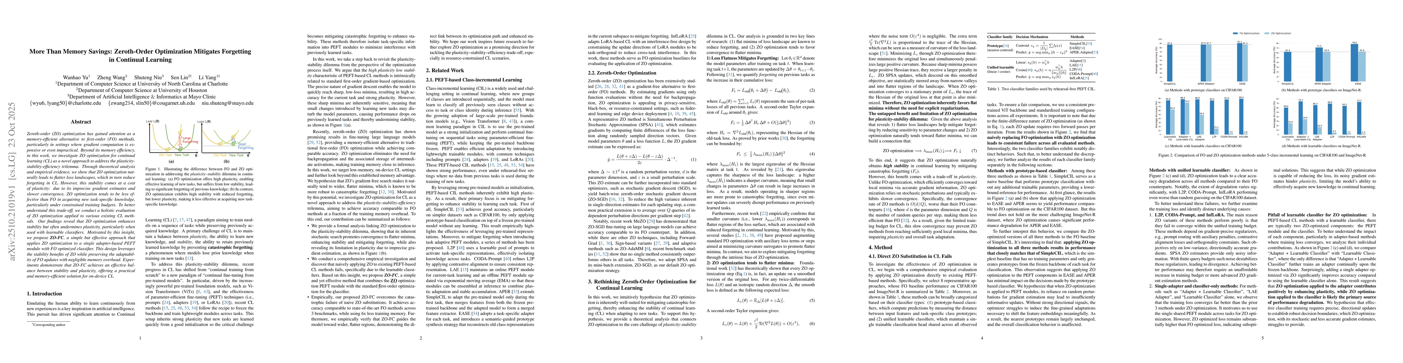 Thumbnail for More Than Memory Savings: Zeroth-Order Optimization Mitigates Forgetting
  in Continual Learning