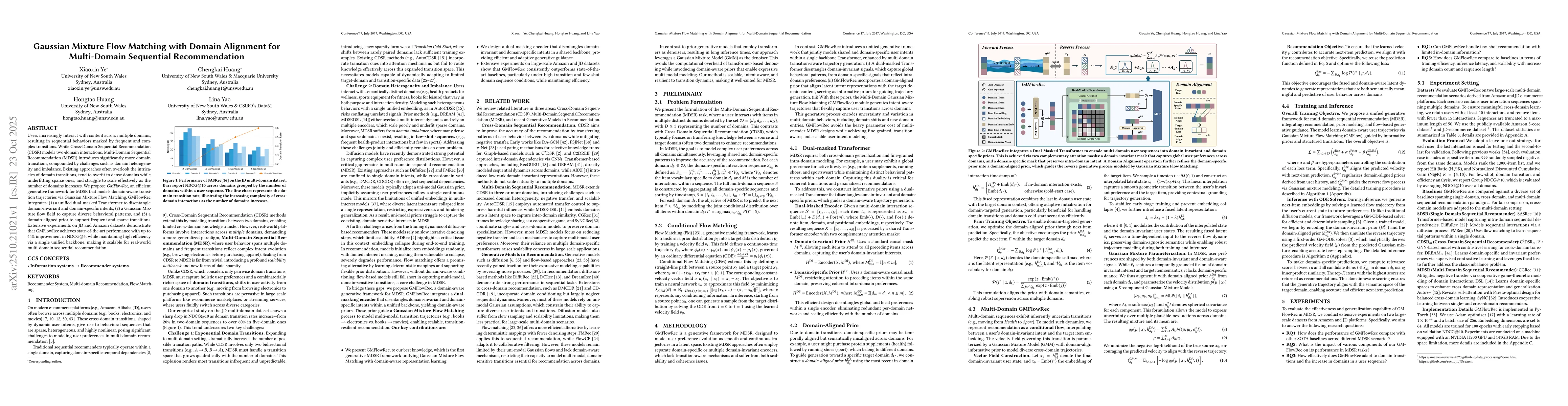 Thumbnail for Gaussian Mixture Flow Matching with Domain Alignment for Multi-Domain
  Sequential Recommendation