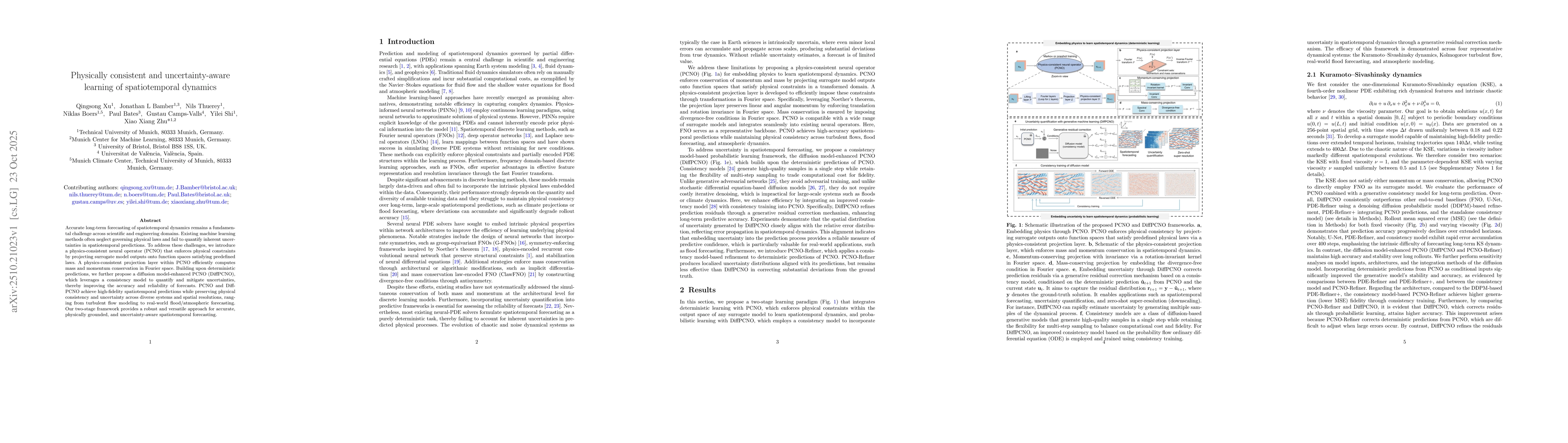 Thumbnail for Physically consistent and uncertainty-aware learning of spatiotemporal
  dynamics