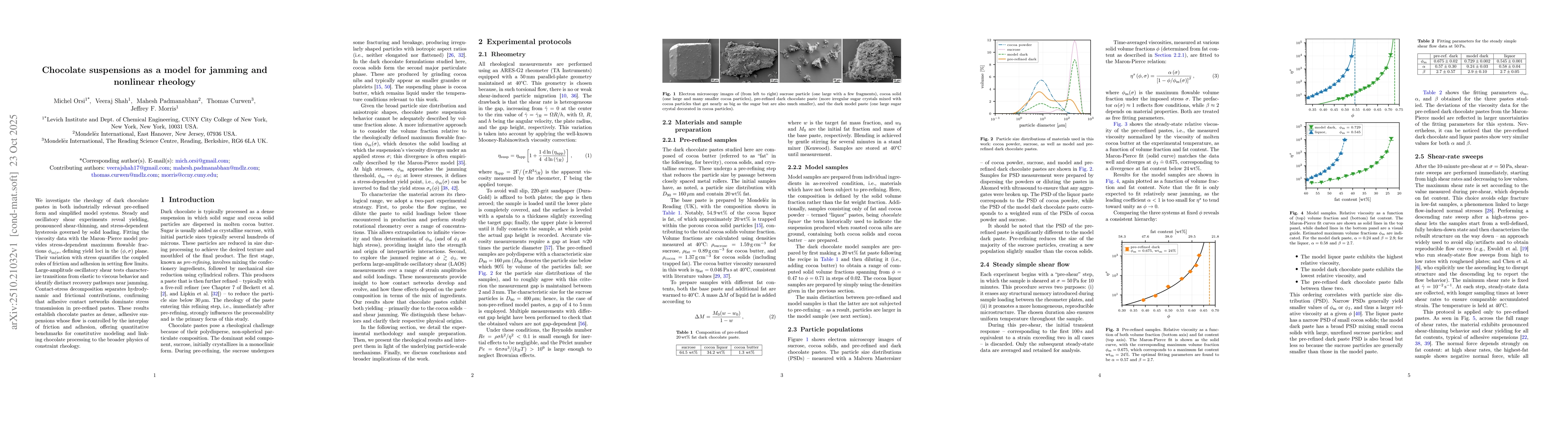 Thumbnail for Chocolate suspensions as a model for jamming and nonlinear rheology