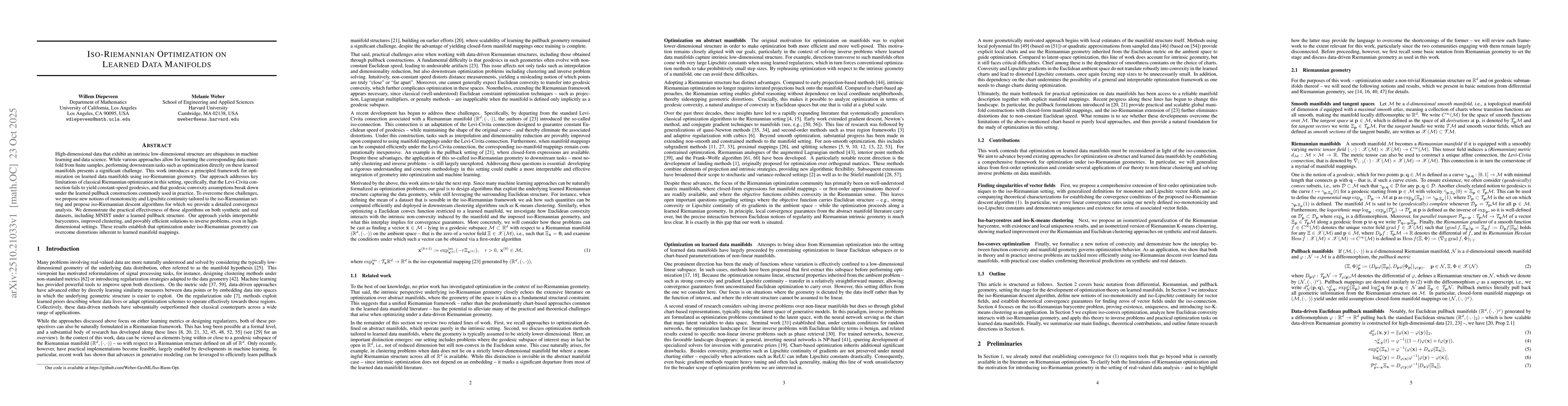 Thumbnail for Iso-Riemannian Optimization on Learned Data Manifolds