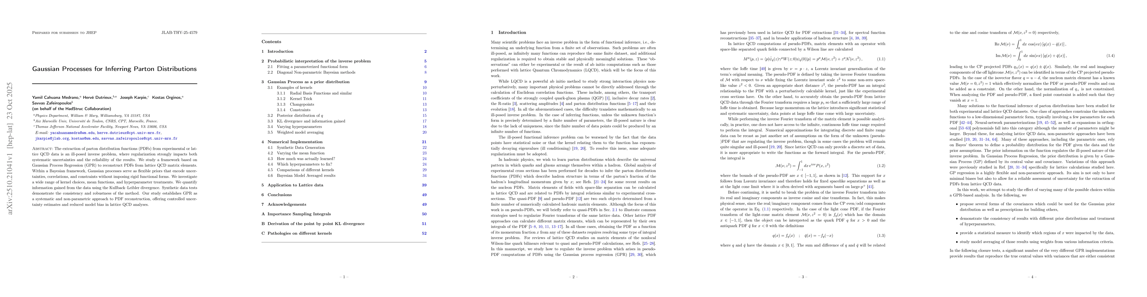 Thumbnail for Gaussian Processes for Inferring Parton Distributions