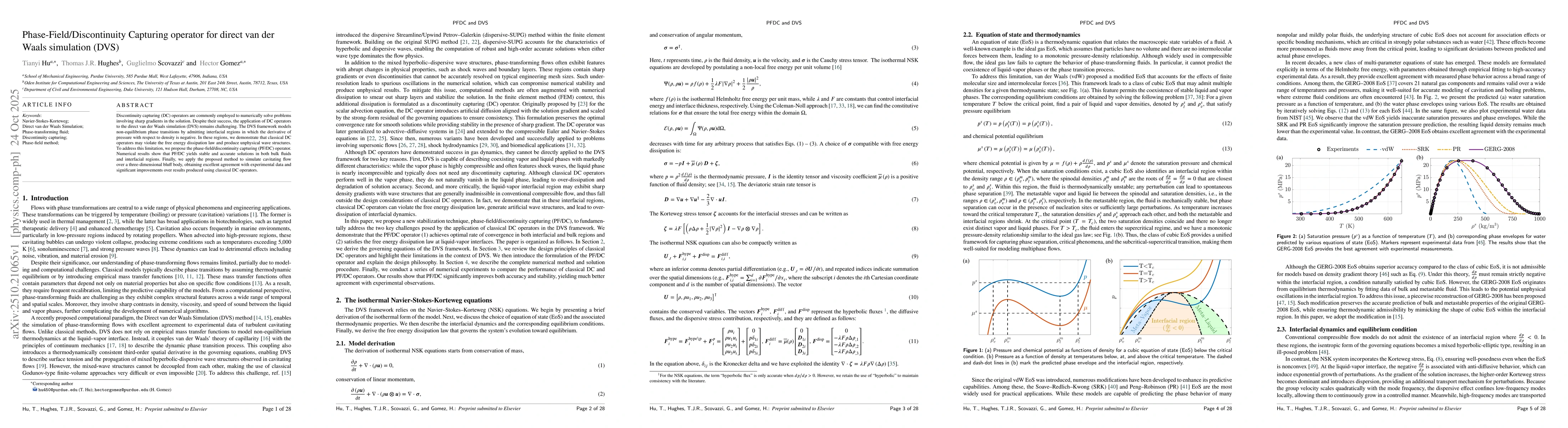 Thumbnail for Phase-Field/Discontinuity Capturing operator for direct van der Waals
  simulation (DVS)