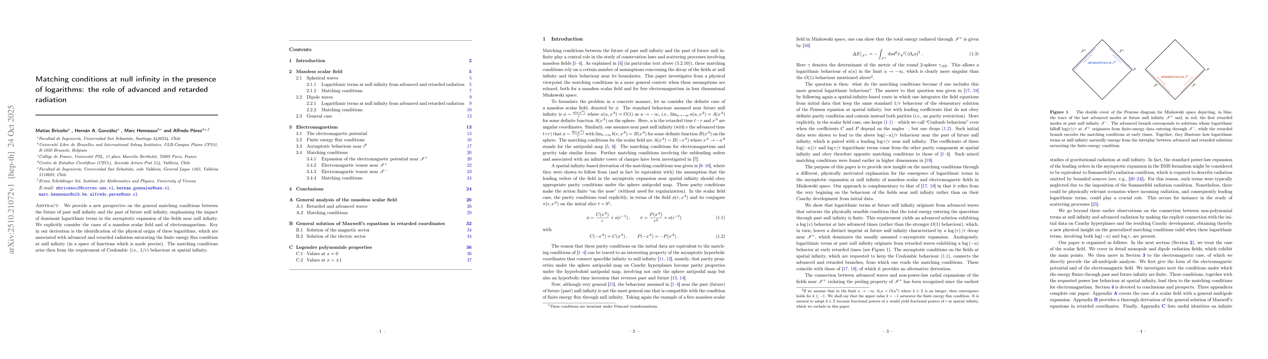 Thumbnail for Matching conditions at null infinity in the presence of logarithms: the
  role of advanced and retarded radiation