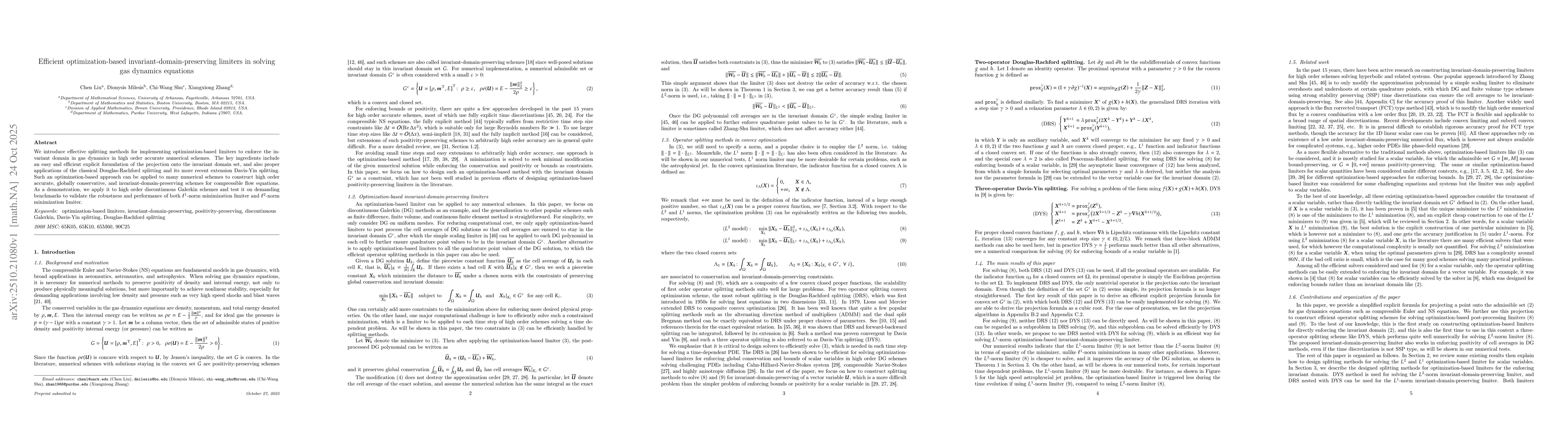 Thumbnail for Efficient optimization-based invariant-domain-preserving limiters in
  solving gas dynamics equations
