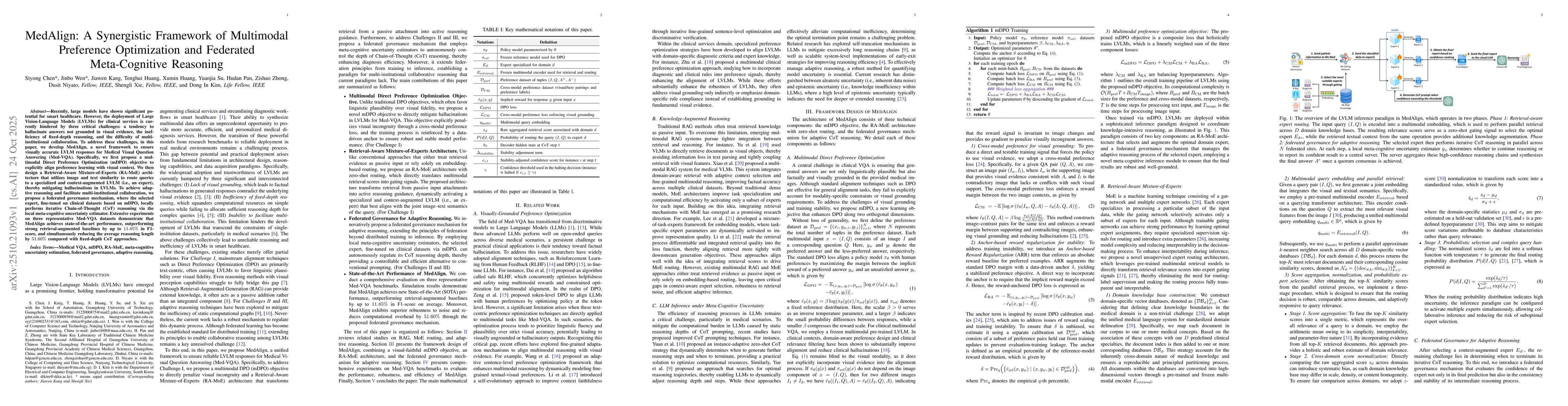 Thumbnail for MedAlign: A Synergistic Framework of Multimodal Preference Optimization
  and Federated Meta-Cognitive Reasoning