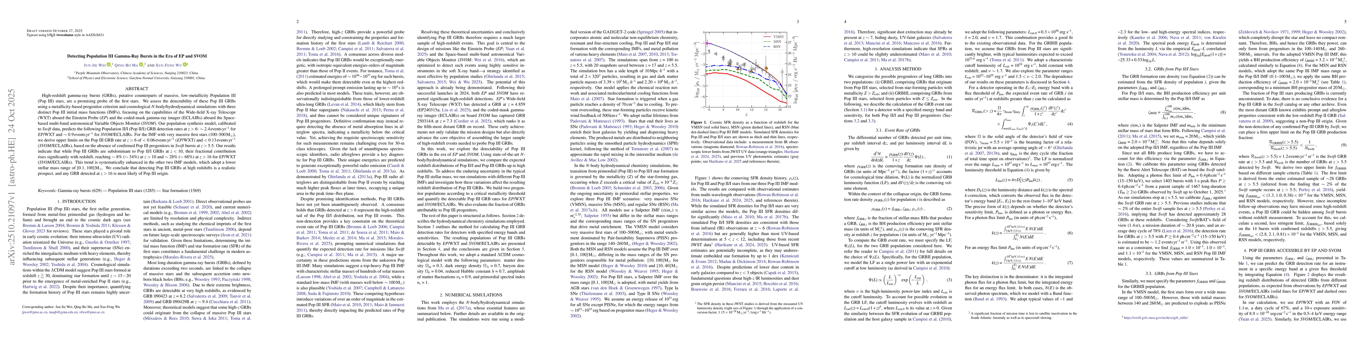 Thumbnail for Detecting Population III Gamma-Ray Bursts in the Era of EP and SVOM