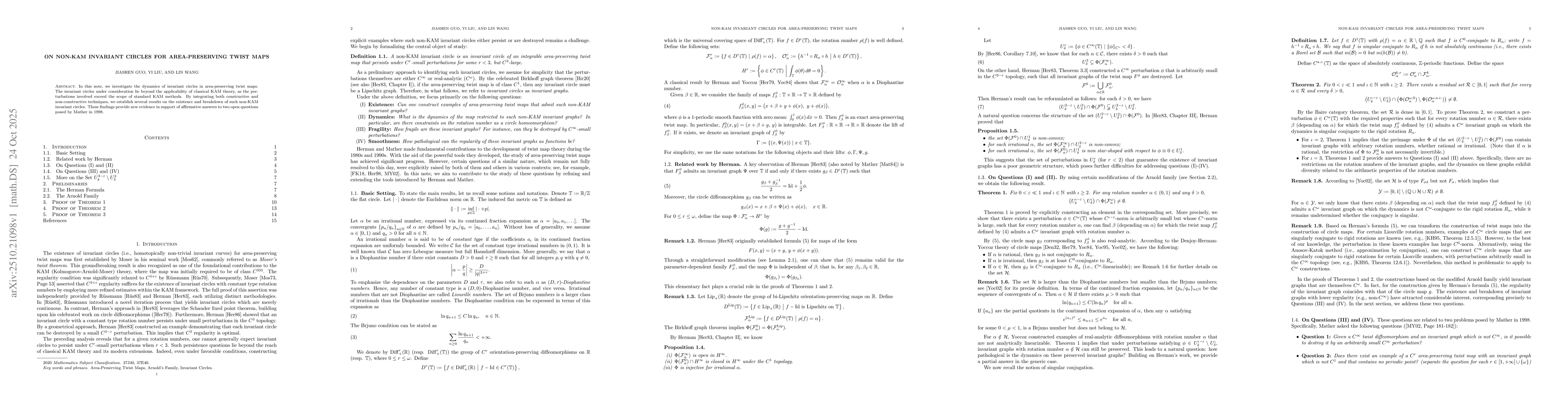 Thumbnail for On Non-KAM Invariant Circles for Area-Preserving Twist Maps