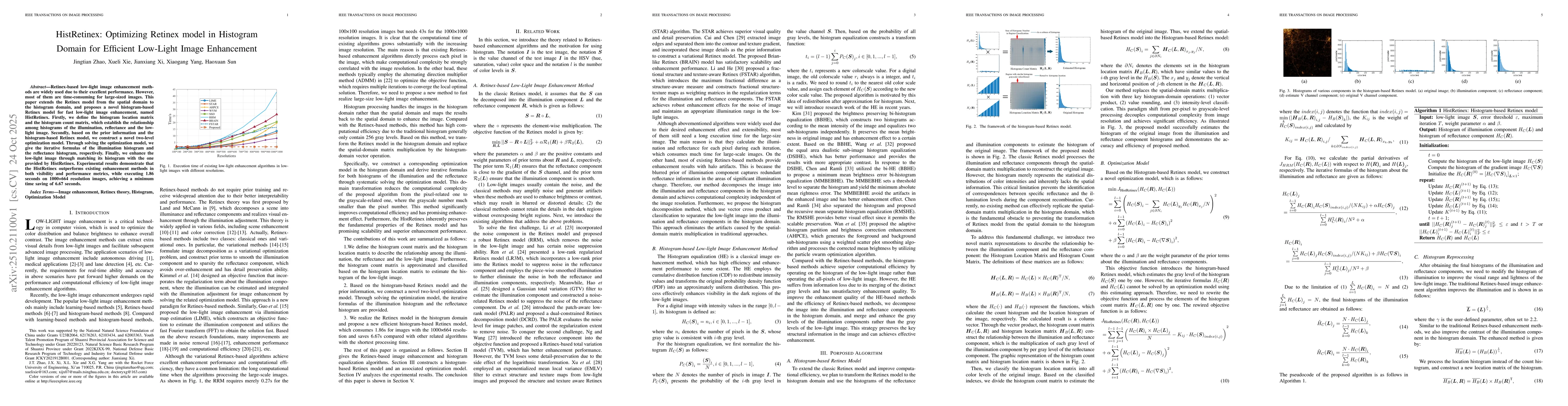 Thumbnail for HistRetinex: Optimizing Retinex model in Histogram Domain for Efficient
  Low-Light Image Enhancement