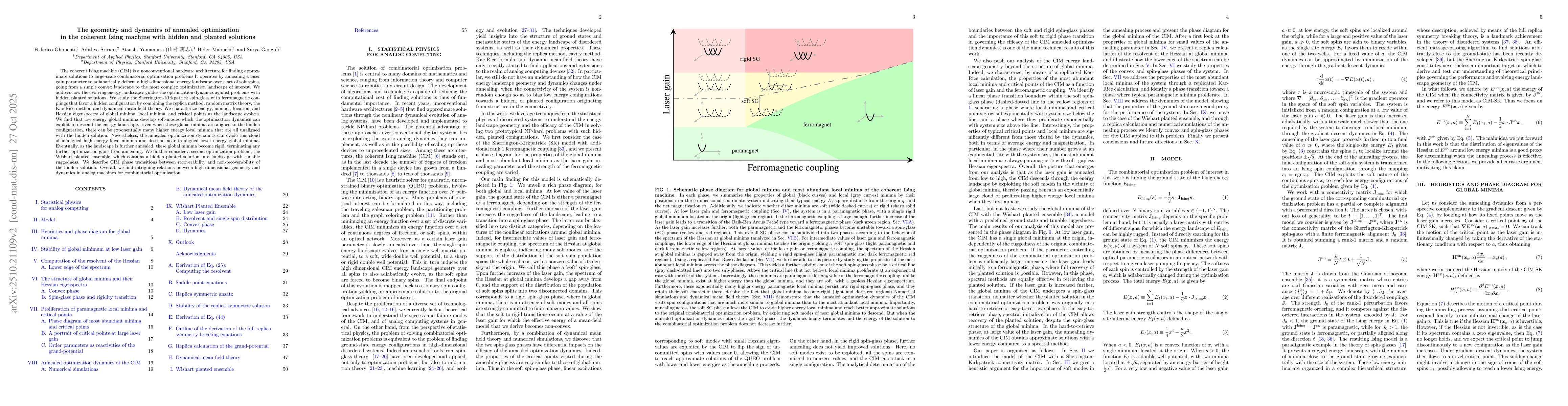 Thumbnail for The geometry and dynamics of annealed optimization in the coherent Ising
  machine with hidden and planted solutions