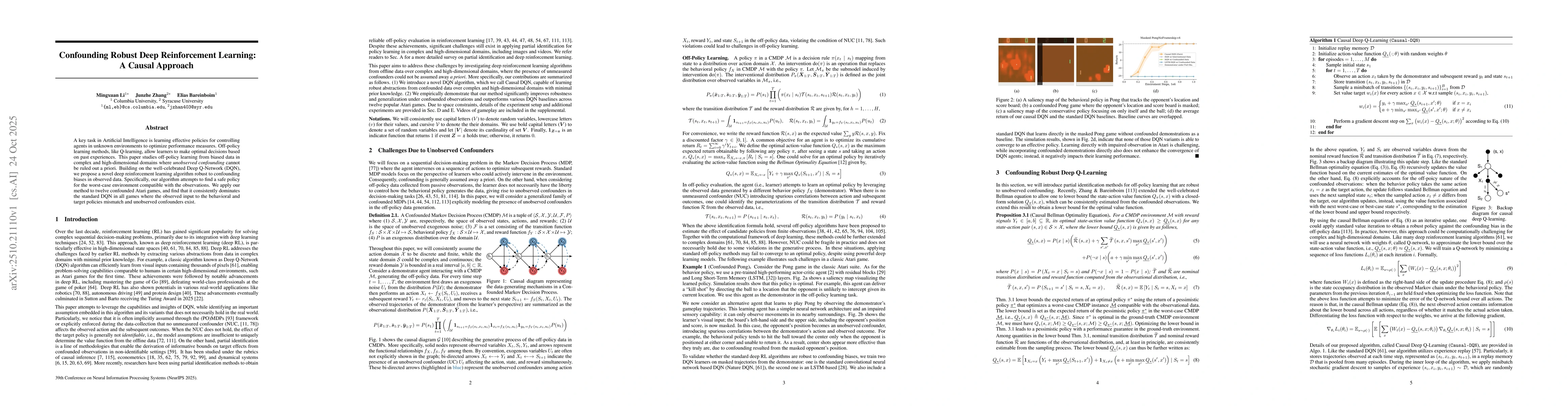 Thumbnail for Confounding Robust Deep Reinforcement Learning: A Causal Approach