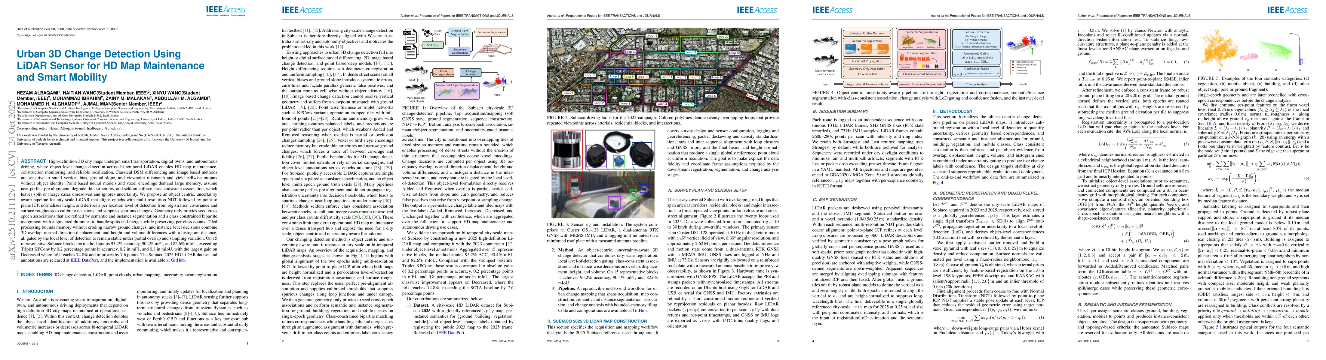 Thumbnail for Urban 3D Change Detection Using LiDAR Sensor for HD Map Maintenance and
  Smart Mobility