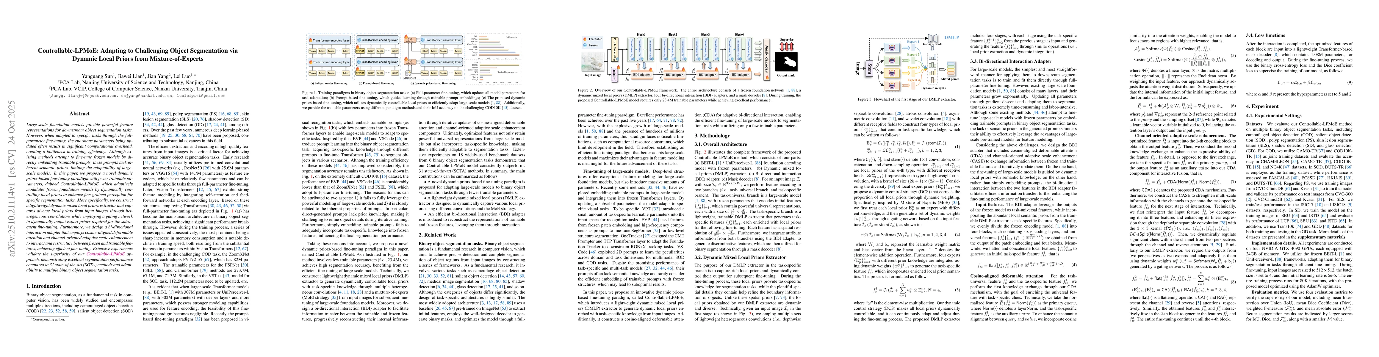 Thumbnail for Controllable-LPMoE: Adapting to Challenging Object Segmentation via
  Dynamic Local Priors from Mixture-of-Experts